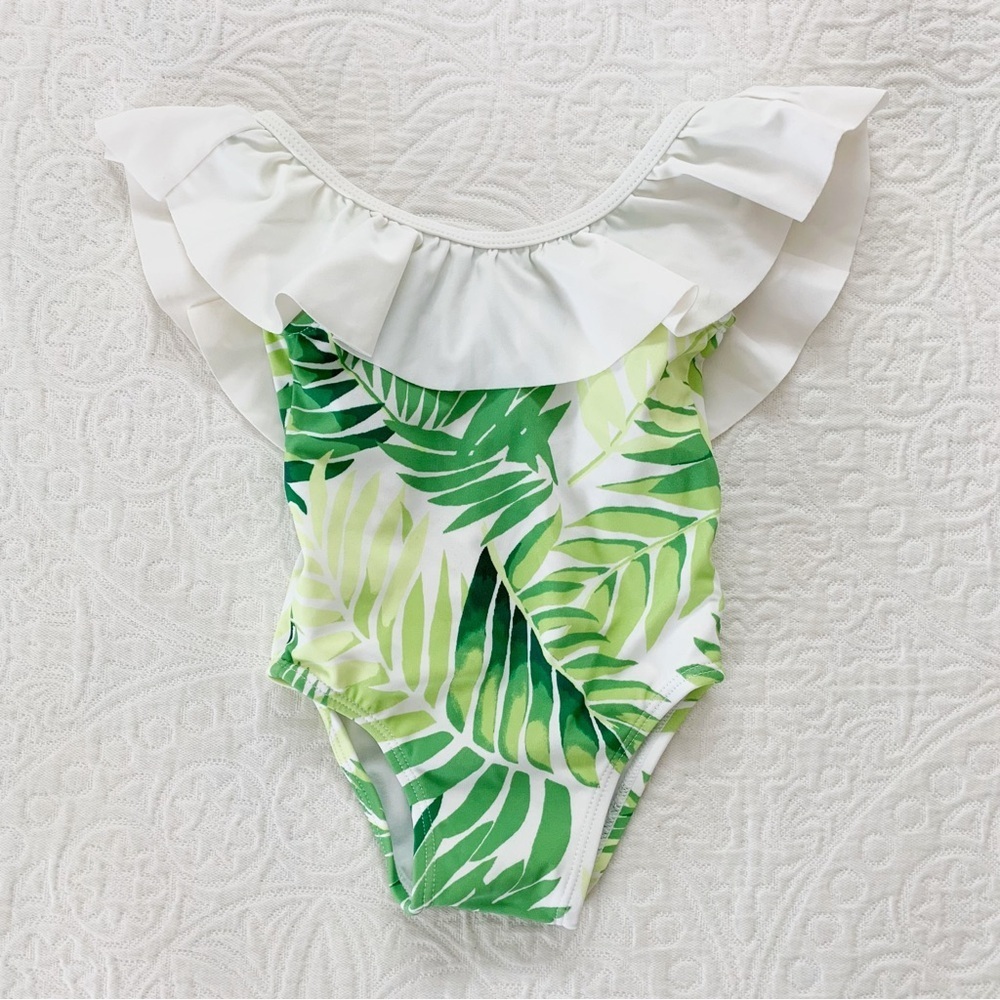 Janie and Jack Palm Leaf‎ Ruffle Swimsuit